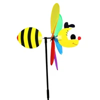 1pcs bee six colors three dimensional windmill wind whirligig spinner yard decor cartoon children toys home garden decoration