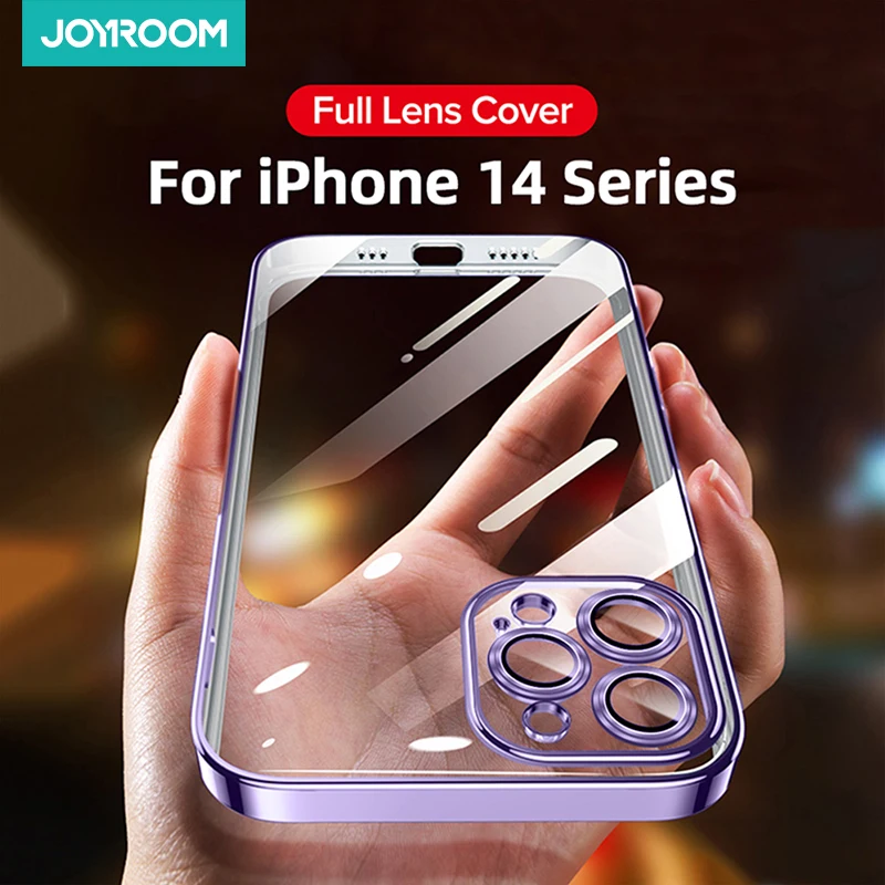 

Joyroom Plating Phone Case For iPhone14 13 12 Pro Max Soft TPU Case Lens Protection Cover For iPhone 13 ProMax Shockproof Case