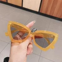 vintage retro cat eye women sunglasses fashion blue yellow eyewear shades uv400 men female trending polygon sun glasses 2022