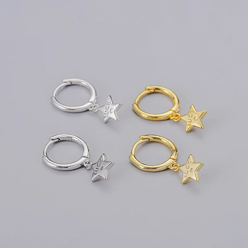 

Серьги-кольца женские из серебра 925 пробы с буквами