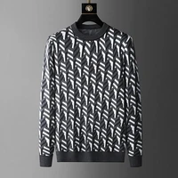 2021 autumn and winter high grade mens wool sweater round neck sweater jacquard pullover sweater youth casual mens wear