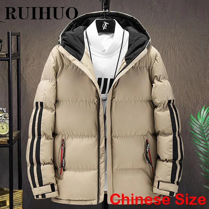 

RUIHUO Hooded Jackets For Men Winter Style Parka Jacket Men Warm Winter Coat For Mens Winter Coat Jacket M-5XL 2022 Autumn New