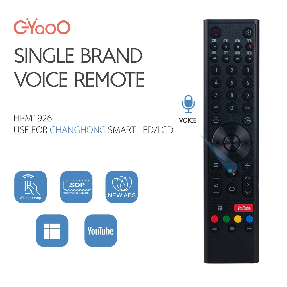 

Changhong Voice Bluetooth TV Remote Control Replace for TVs GCBLTVC1GBBT-C2 GCBLTVC1GBBT GCBLTVC1GWBT-HITACHI-1 With Youtube