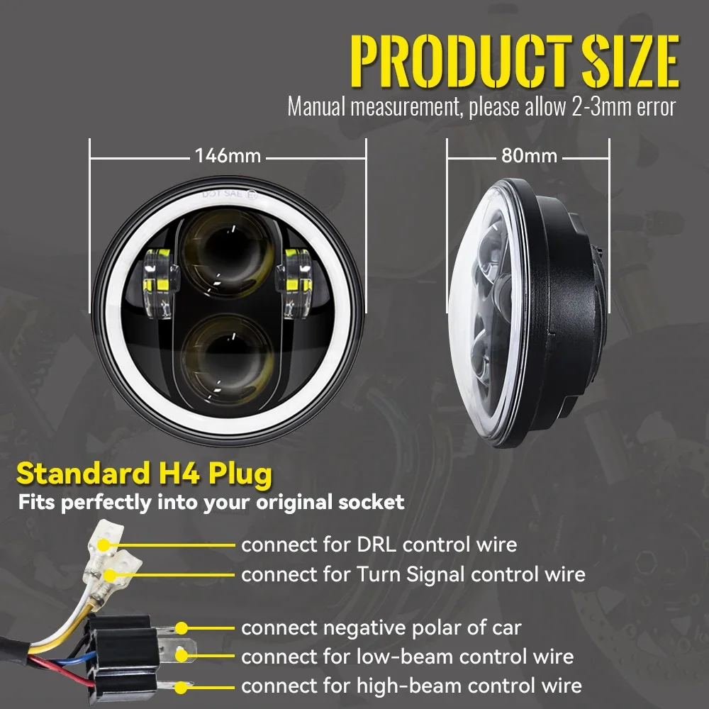 5 75 &quot5-3/4&quot мотоциклетный проектор лампа головного света для Harley Sportster 883 1200 Iron Dyna