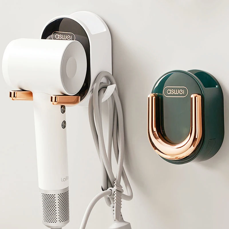 1Pcs Wall Mounted Hair Dryer Holder Foldable Bathroom Wall Organizer Storage Holder Home Storage Bracket Hair Dryer Rack 3 Color