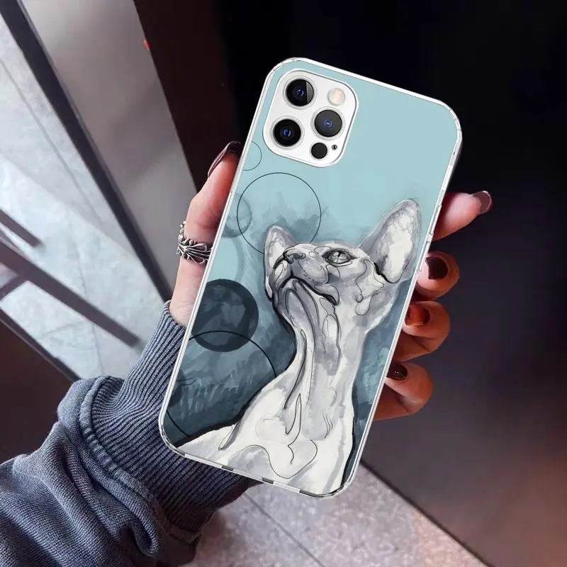 Lavaza Sphynx Sphinx Cat Phone Case for Apple iPhone 16 15 14 Plus 13 12 Mini 11 Pro Max X XR XS 7 + 7G 8G SE 2020 Soft Cover