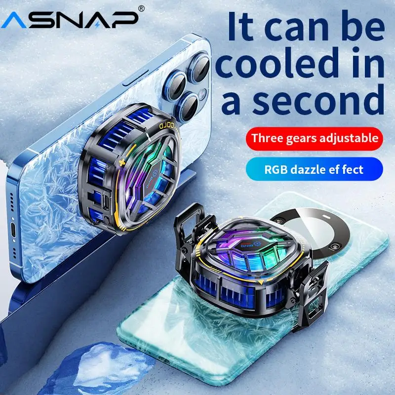 ASNAP кулер для телефона магнитный полупроводниковый радиатор с зажимом на спине RGB