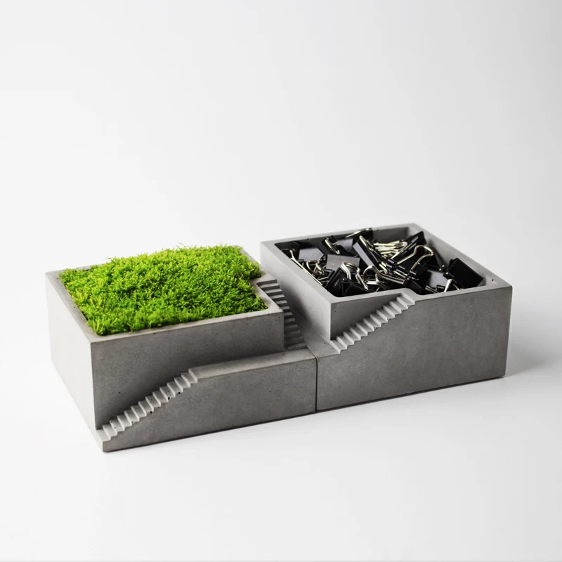 Круглая квадратная цементная глина цветочный горшок для суккулентов