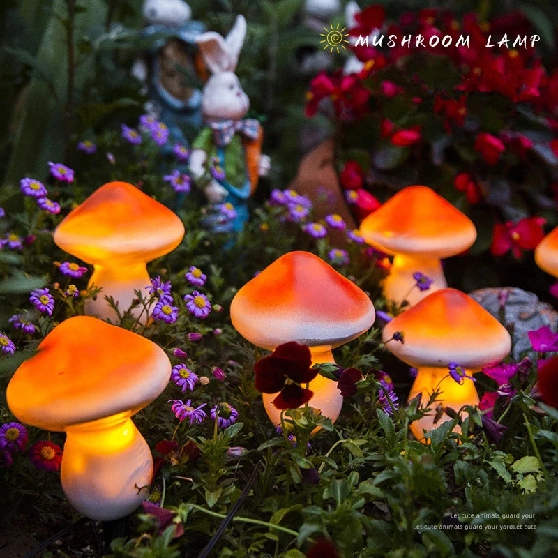 4 PCS Solar Lawn Lamp Outdoor IP65 Waterproof Mushroom Lights Fairy Lights Garland for Garden Lawn Pathway Landscape Decoration