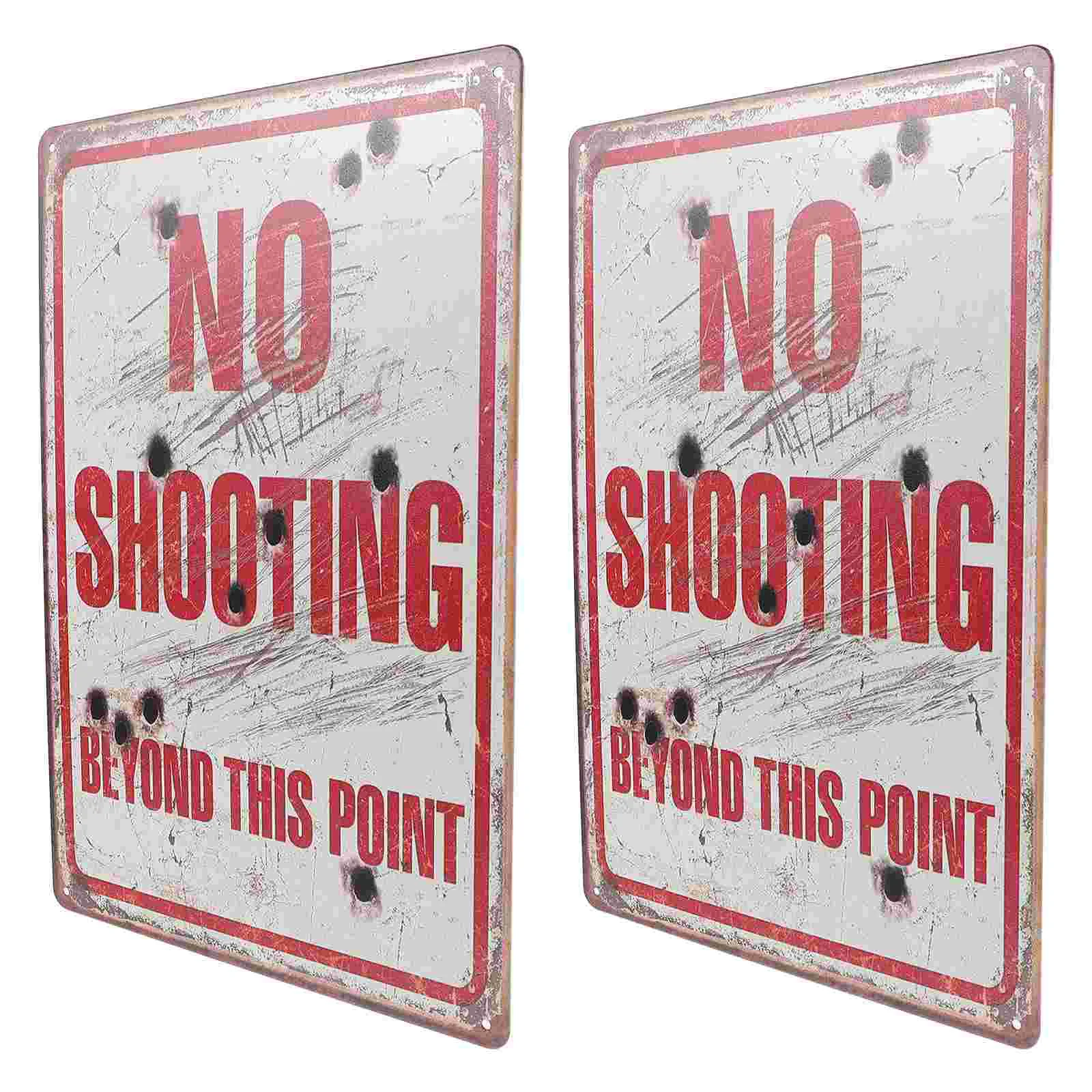 

2 Pcs Caution Signs Outdoor Warning Private Property Iron No Trespassing Garden