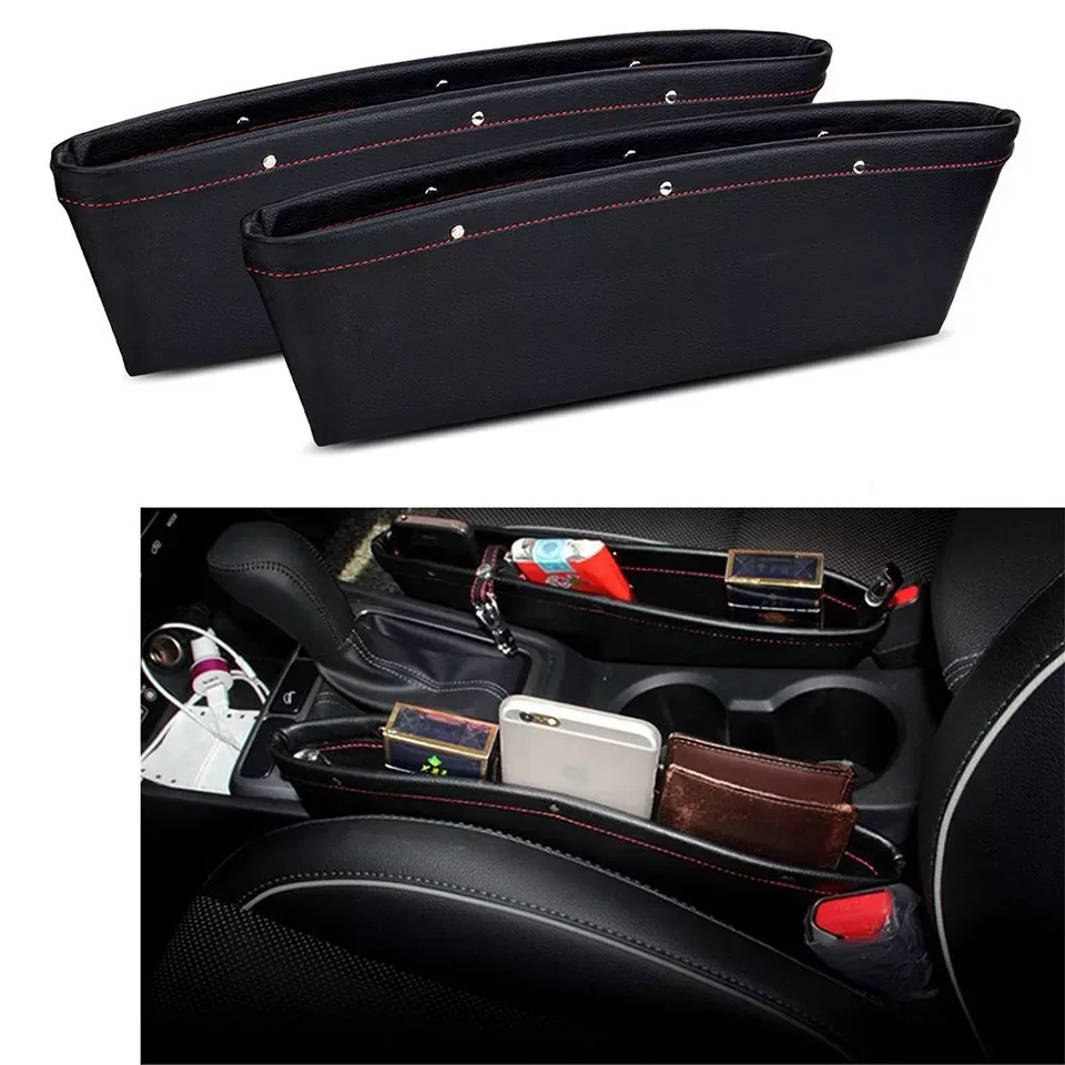 

Pack Car Seat Gap Filler Premium PU Full Leather Seat Console Organizer Car Pocket Organizer For bmw e46 focus 2 e90