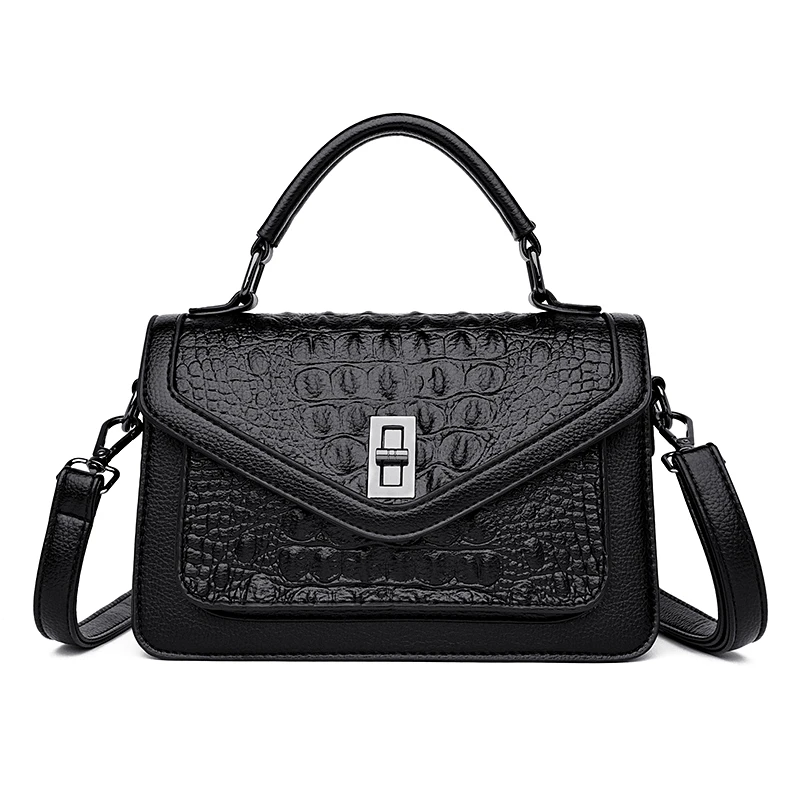 

Квадратная женская сумка с крокодиловым узором, роскошная дизайнерская модная кожаная сумочка на плечо, Женский Классический Повседневный тоут через плечо