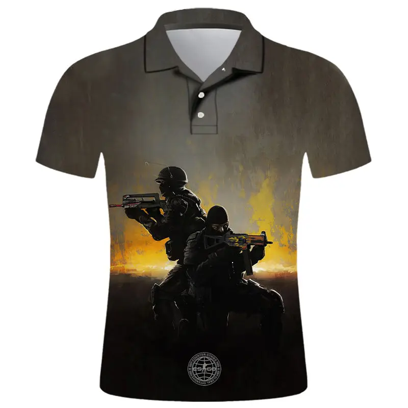 

New Games CS GO 3D Printed Hombre Camisas De Polo Harajuku Men Casual Fashion Short Sleeve Comics Streetwear Shirts Cool Ropa