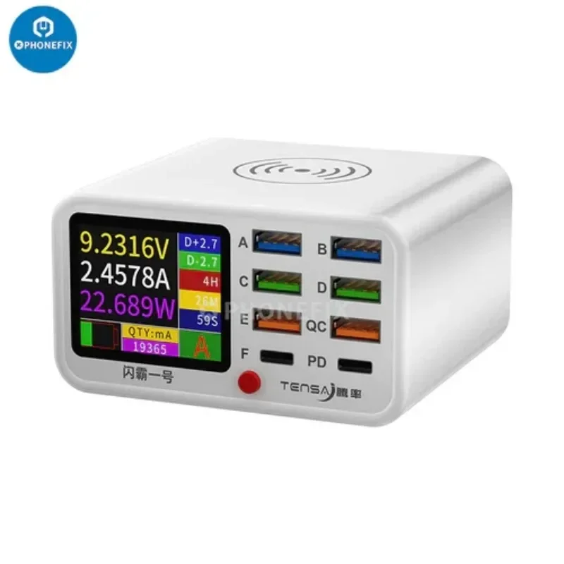 MaAnt Dianba 1 светодиодное беспроводное зарядное устройство 8 портов PD + QC3.0 быстрая