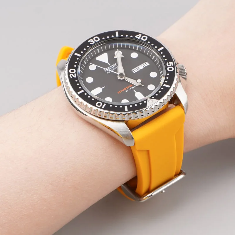 22MM 24MM Watch Strap for Panerai Casio Seiko Soft Silicone Watchband for Fossil Watch High Quality Wrist Belt