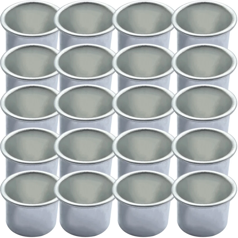 

20Pcs DIY Scented Cups Alloy Taper Holder Metal Wax Cups Container