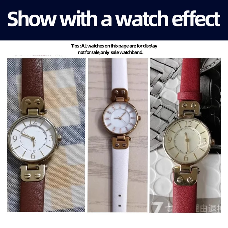Women's Genuine Leather Watch Strap For Anne Klein AK2156/2157/2618 Cowhide Watchband 12mm Concave Interface Bracelet Soft