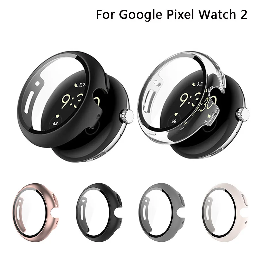 

2 в 1 закаленное стекло + искусственное стекло для Google Pixel Watch 2 защита для экрана стеклянная крышка бампер для Google Pixel Watch