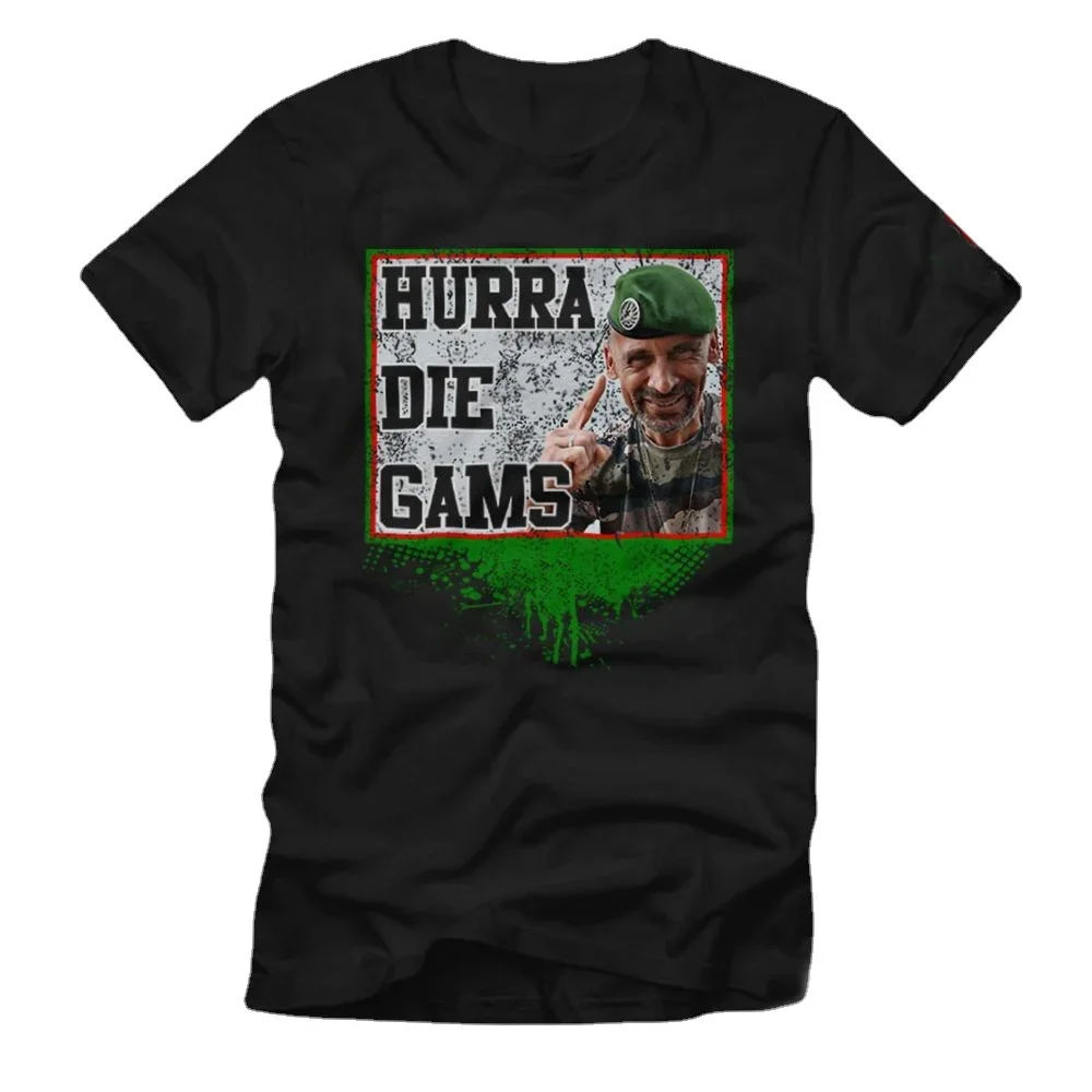 Hurra Die Gams. Футболка Abenteuer Survival Bushcraft. Летняя хлопковая мужская футболка с коротким