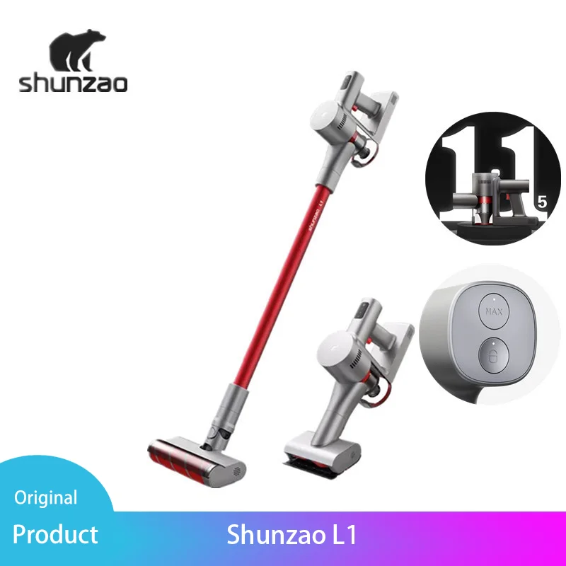 

20000Pa Xiomi Youpin Shunzao Light Weight L1 Handheld Cordless Vacuum Cleaner for House Cleaning 105AW Suction Power Lock Key
