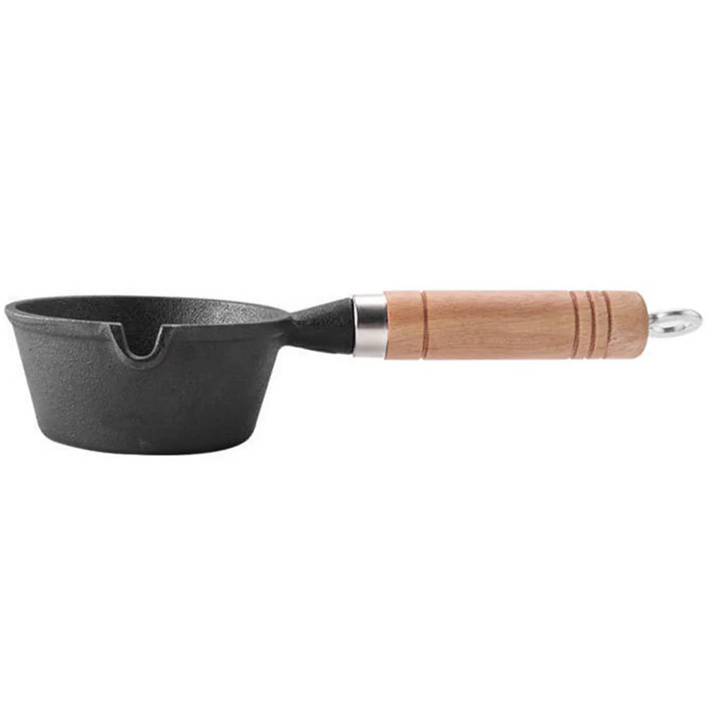 

Pan Pot Mini Egg Iron Saucepan Skillet Castfrying Cooking Breakfast Nonstick Stick Non Household Heating Fry Steak Handle Wooden