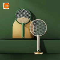new xiaomi electric mosquito racket usb killer rechargeable swatter 3500v shock kill flies insects flytrap anti repellent tools