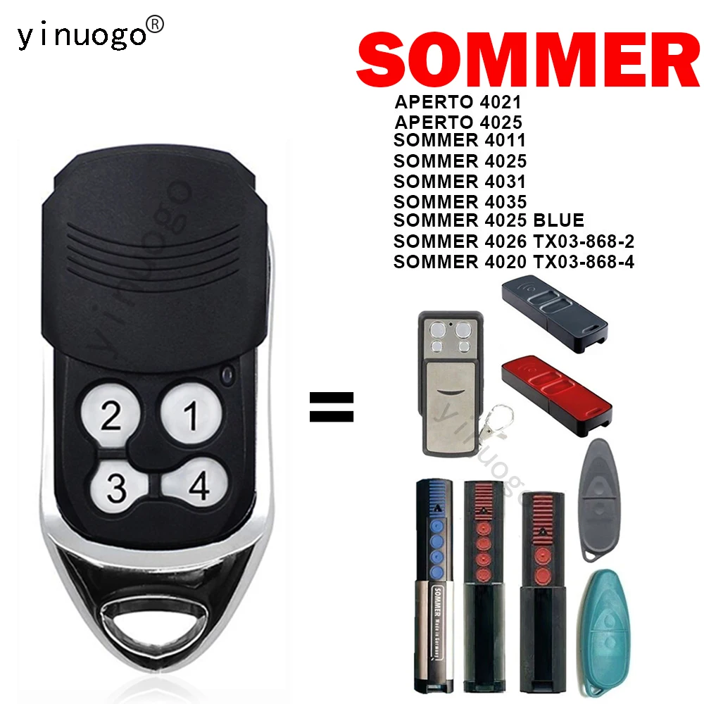 

SOMMER 4020 TX03-868-4 4026 TX03-868-2, пульт дистанционного управления для гаражных дверей, 868 МГц, Открыватель для дверей Sommer 4011 4031 4035 APERTO 4021 4025 BLUE