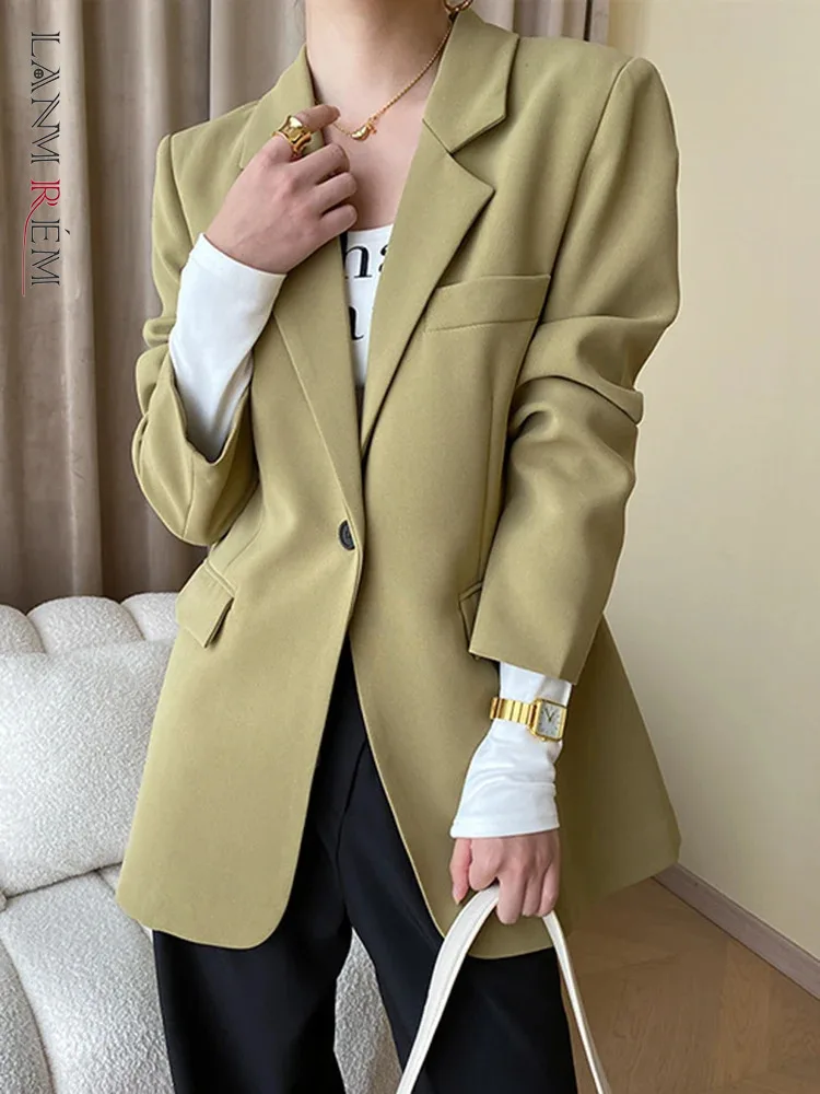

Пиджак LANMREM Женский свободного покроя, Модный жакет на одной пуговице, с длинным рукавом, в стиле минимализма, офисная одежда, 26D4872, осень 2023