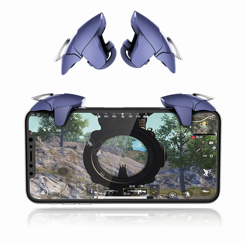 

PUBG Mobile Game Controller Blue Shark Gamepad Trigger Aim Button L1 R1 Shooter Joystick For IPhone Xiaomi Huawei Game Pads