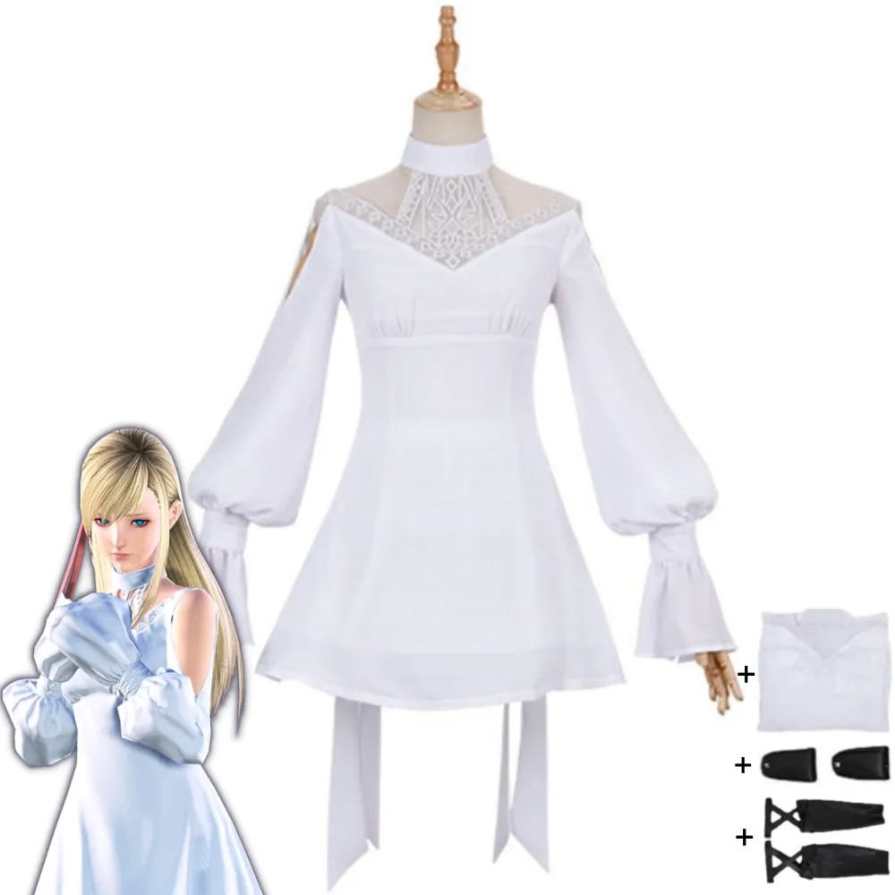 

Game Final Fantasy XIV:A Realm Reborn FF14 FFXIV Ryne Minfilia Cosplay Costume White Lace Dress Anime Halloween Sexy Woman Suit