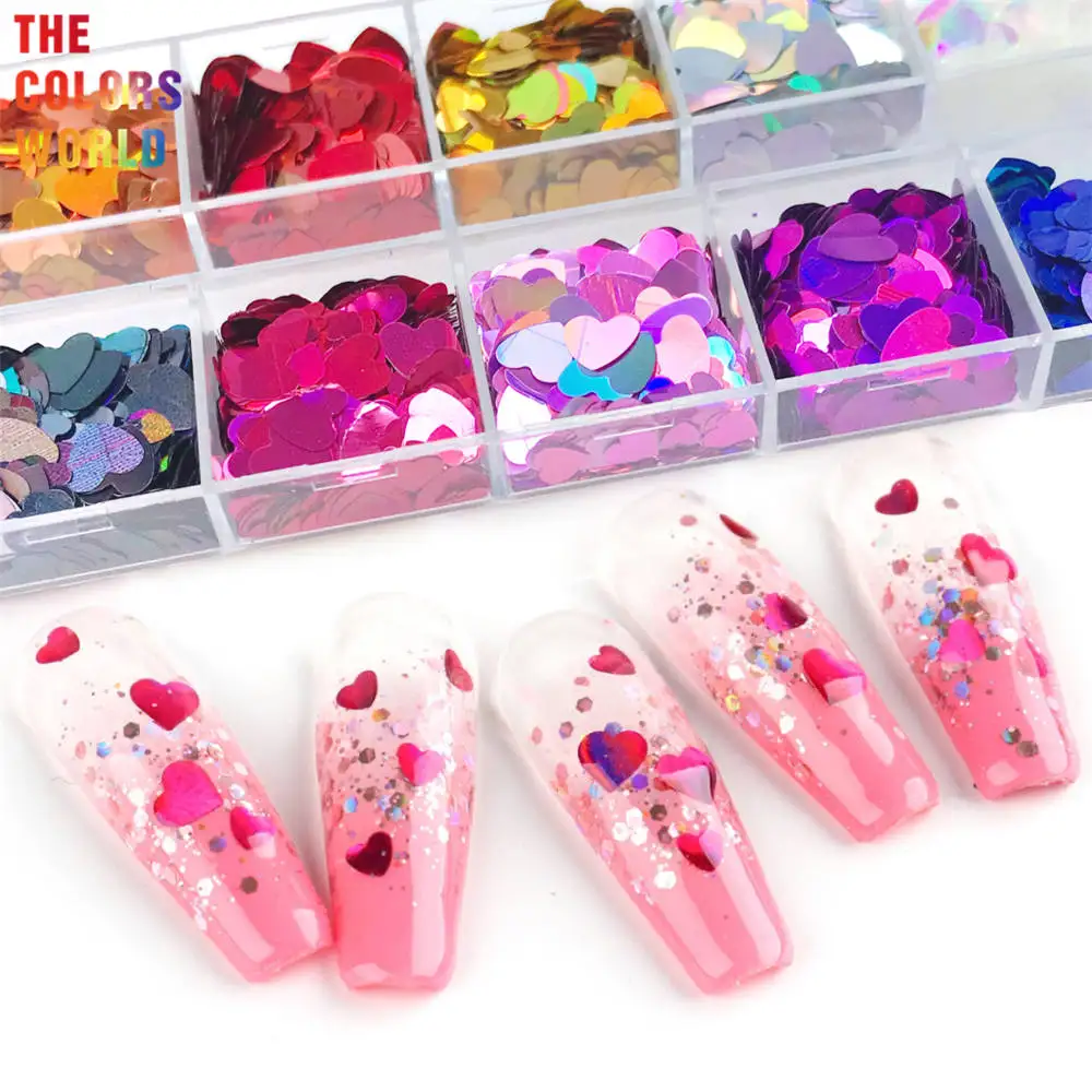 

TCT-391 Heart Shape Valentine's Day Nail Glitter Nail Art Decoration Makeup Tattoo Tumblers Craft DIY Accessoires Festival Party