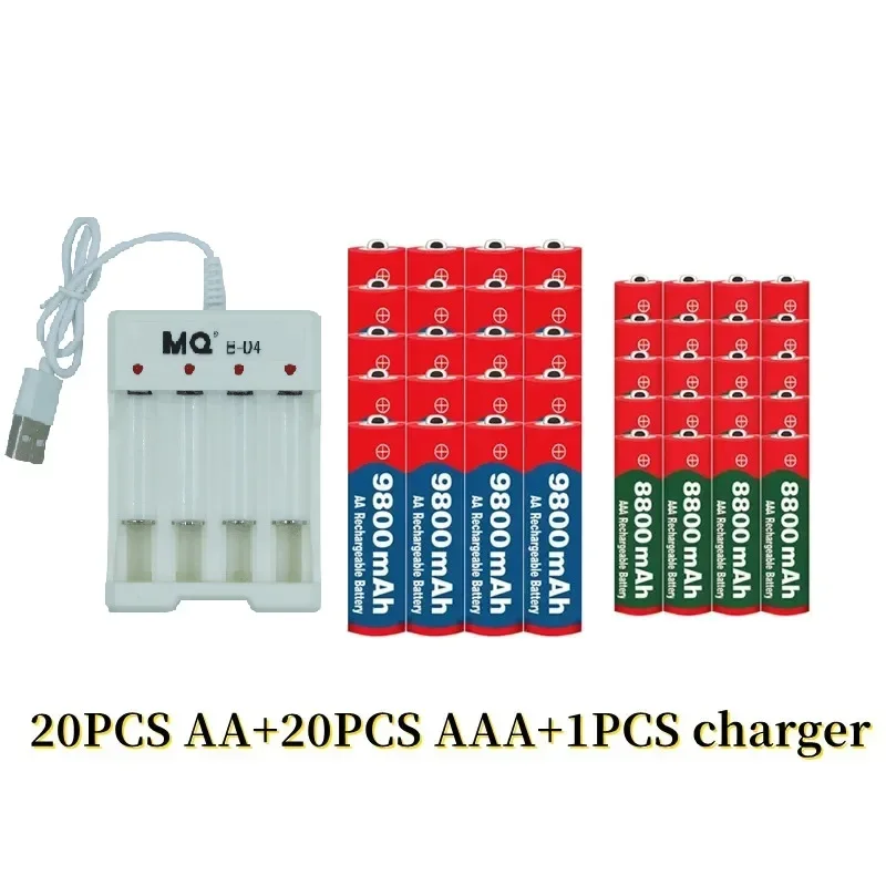 Перезаряжаемый никель-водородный аккумулятор 1 5 в AA9800mAh + AA8800mAh USBcharger V