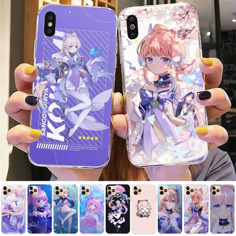 

Yinuoda Genshin Impact Sangonomiya Kokomi Phone Case for iPhone 11 12 13 mini pro XS MAX 8 7 6 6S Plus X 5S SE 2020 XR case