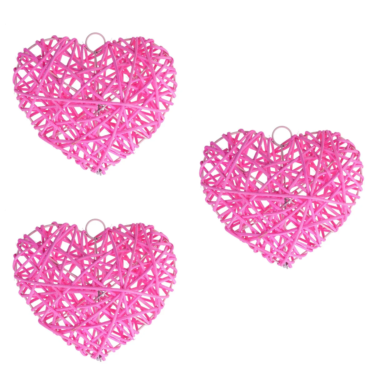 

3pcs 15cm Rattan Heart Shape Sepak Colorful Takraw Pendant DIY Craft Decor for Home Kindergarten Shop )