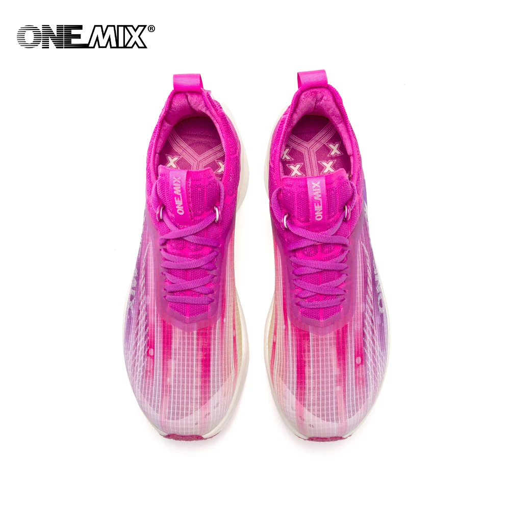 Onemix 2022 New Style Breathable Mesh Running Shoes For Summer Autumn Sports Women Sneakers Man Athletic Soft Carbon Fibre Plate