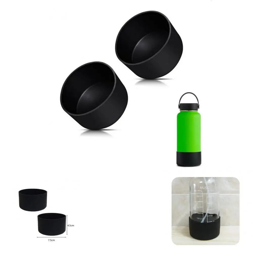 

2Pcs/Set Bottle Sleeve Strong Compatibility Bottle Base Protector Sturdy Soft Water Flask Boot Cover