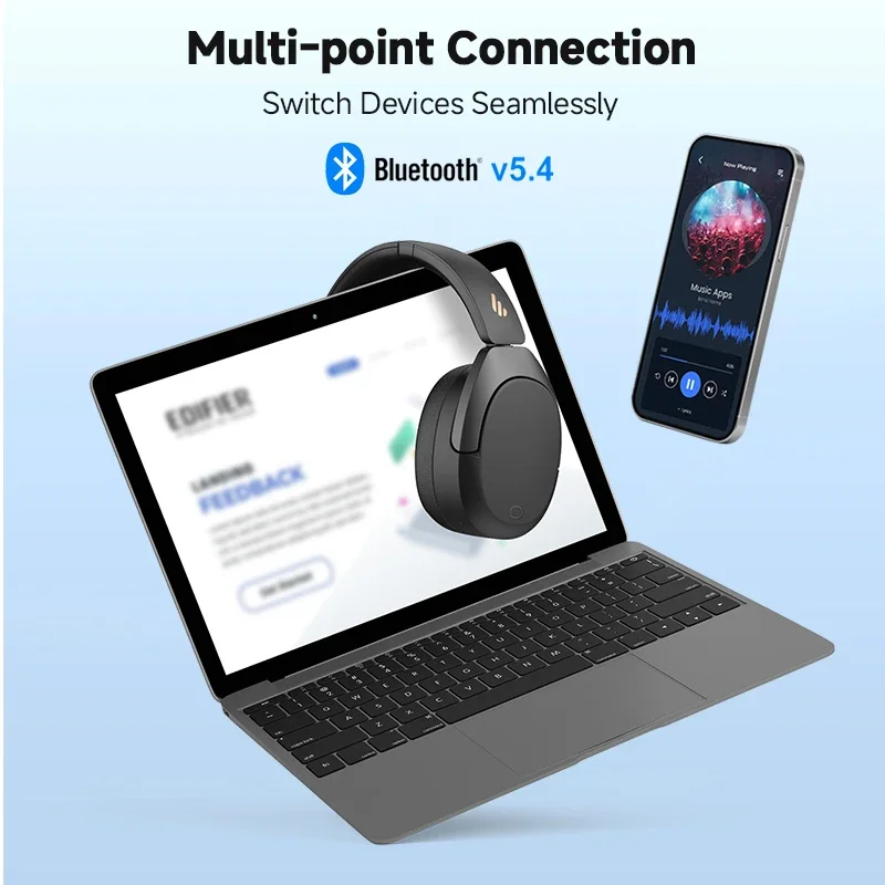 Беспроводные наушники Edifier W830NB Bluetooth 5.4, гарнитура с активным шумоподавлением и высоким разрешением, складные накладные наушники LDAC -45 дБ ANC 94H (art.: 3920ca284ea30) - 3920ca284ea30