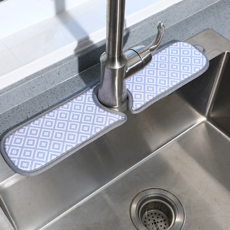 

Kitchen Faucet Absorbent Pad Sink Splash Guard Microfiber Faucet Countertop Sink Protector Anti-Splash Mat Bathroom Accessories