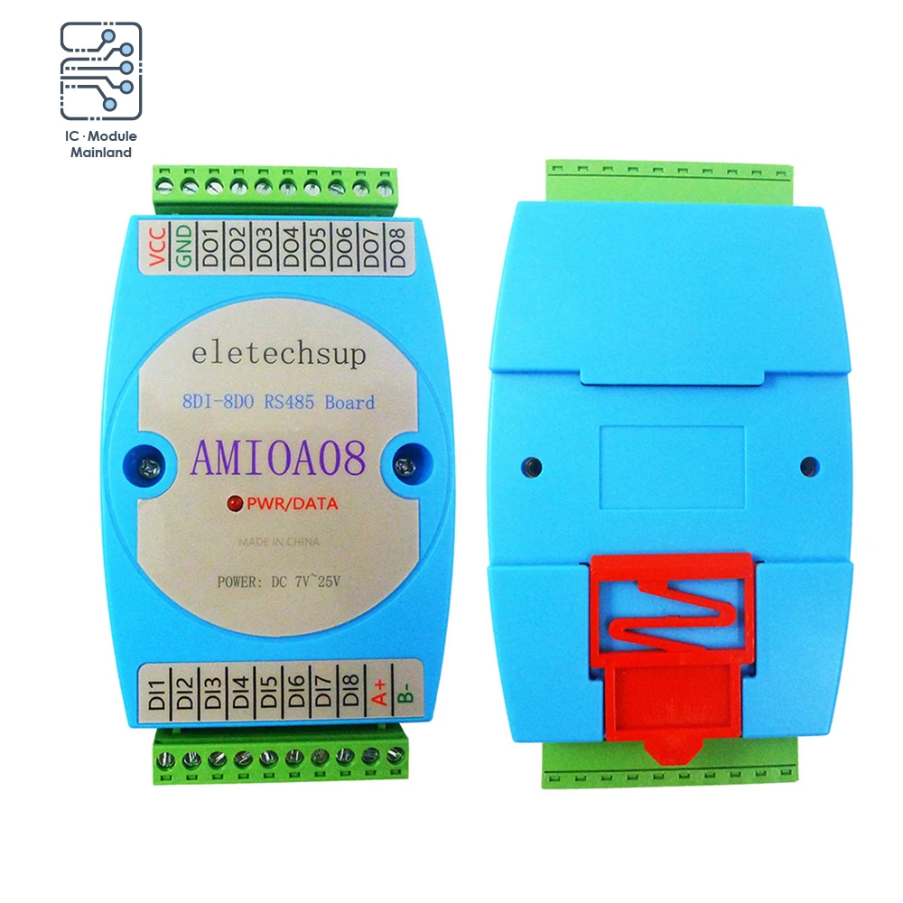 

Оптопарный изолированный модуль связи RS485 MODBUS RTU, модель DC7-25V 8DI-8DO, модуль цифрового ввода и вывода