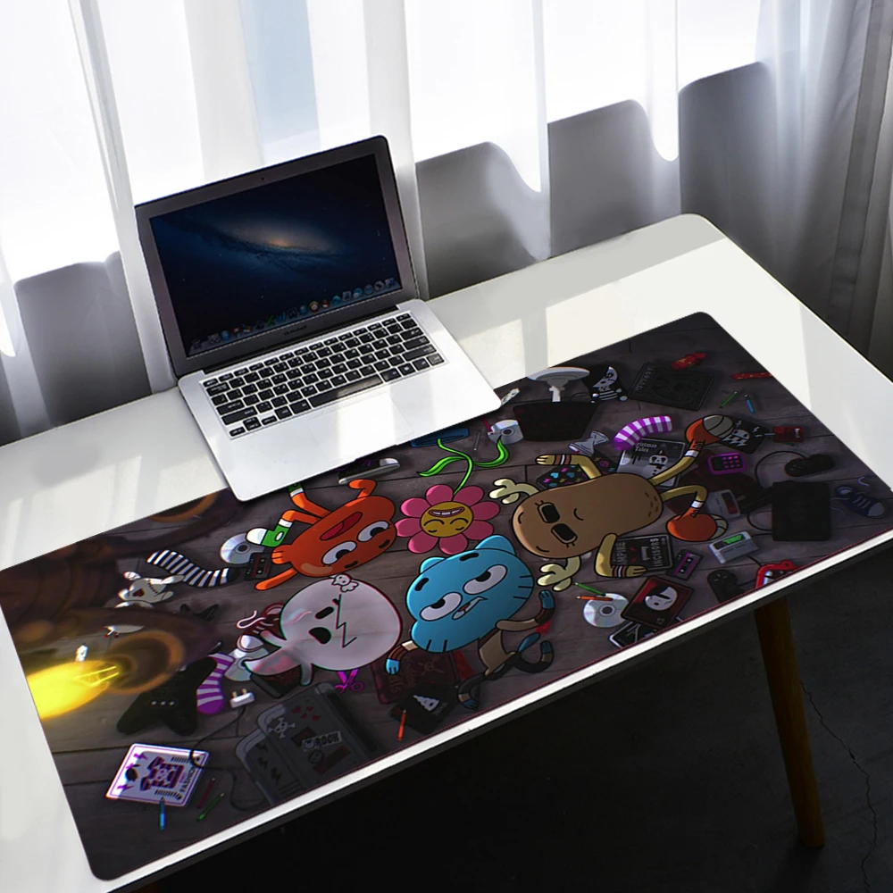 

The Amazing World Gumball Keyboard and Mouse Pad Gaming Desk Protector Mousepad Gamer Rubber Mat Deskmat Pc Accessories Anime
