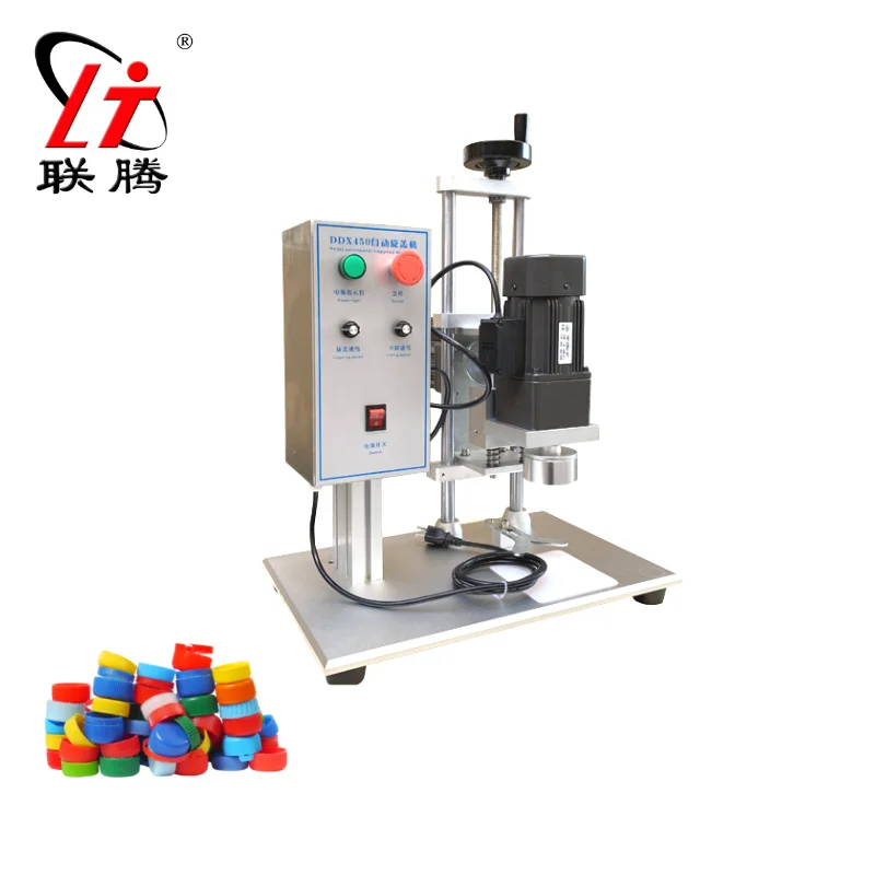 

LT PACKING Semi Automatic Tabletop Manual Handle small 28mm Water Caps Glass Plastic Bottles Sealing Closing Machines