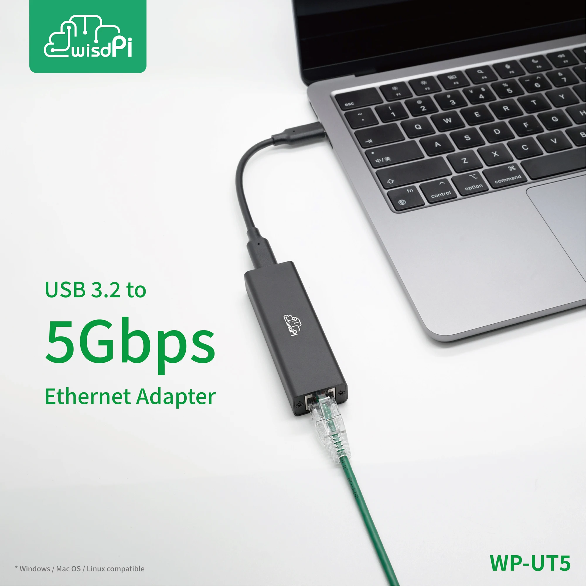 Адаптер WisdPi USB 3.2-5GbE (WP-UT5) Realtek RTL8157 сетевое подключение проводной локальной сети 5G 2