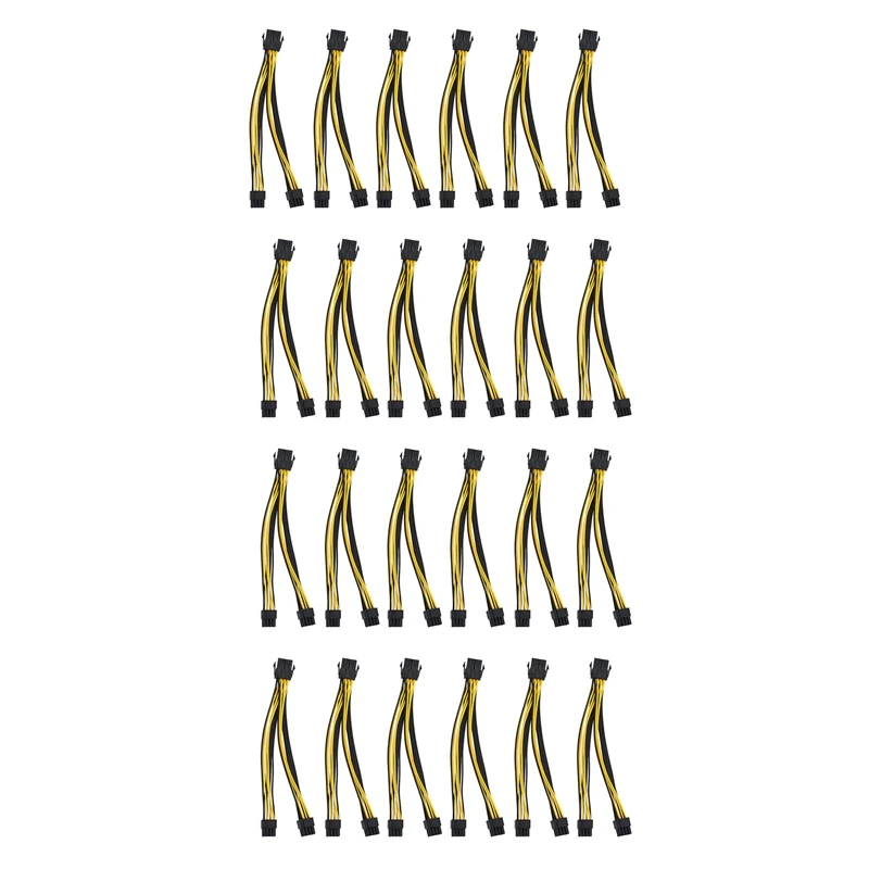 

Pcie 8 Pin To 2 X 8 Pin (6+2) PCI Express Adapter Power Cable PCIE Y - Splitter Extension Cable 8 Inches (24 Pack)