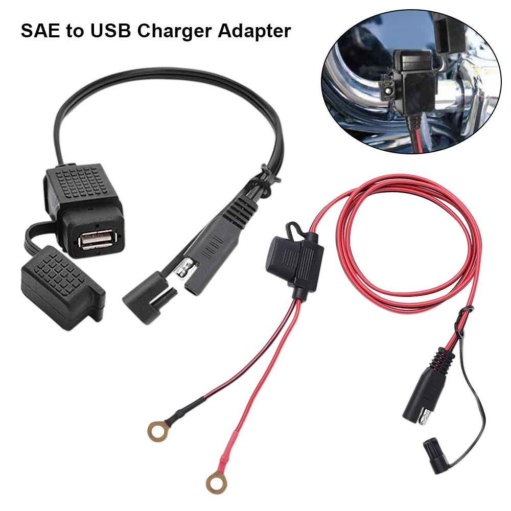 

12 В водонепроницаемый мотоцикл SAE к USB телефон MP4 зарядный кабель адаптер Встроенный предохранитель источник питания