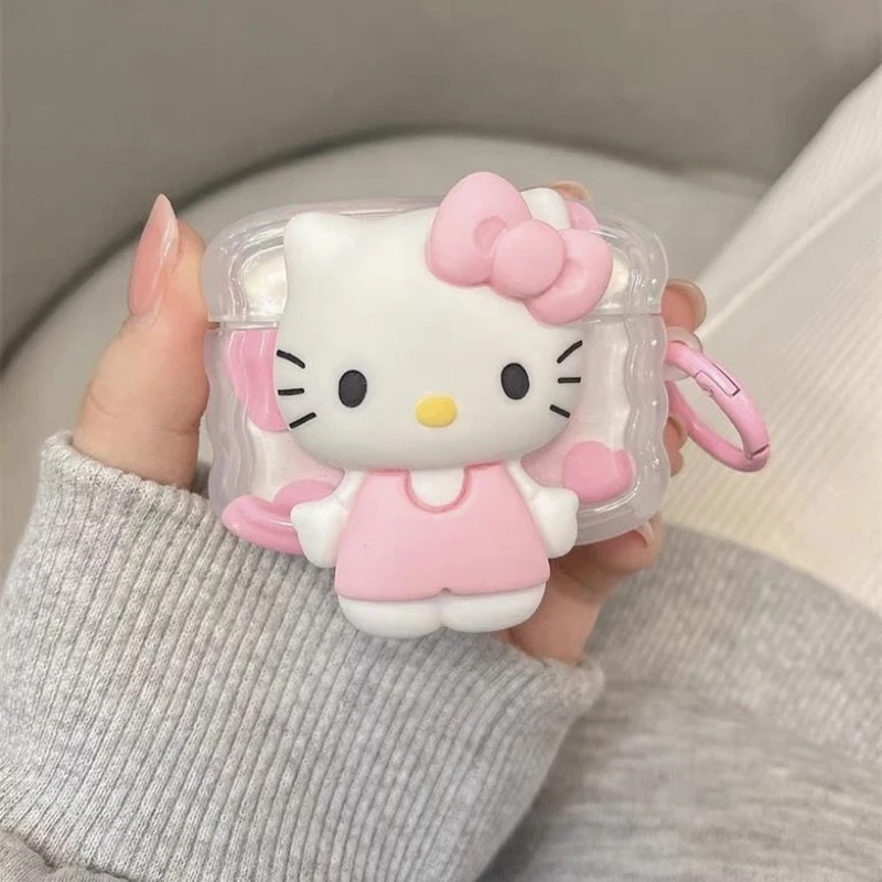 

3D Cartoon Sanrio Hello Kitty For AirPods 1 2 3 Case Apple AirPods Pro 2 Case IPhone Earphone Accessories Air Pod Cover Funda
