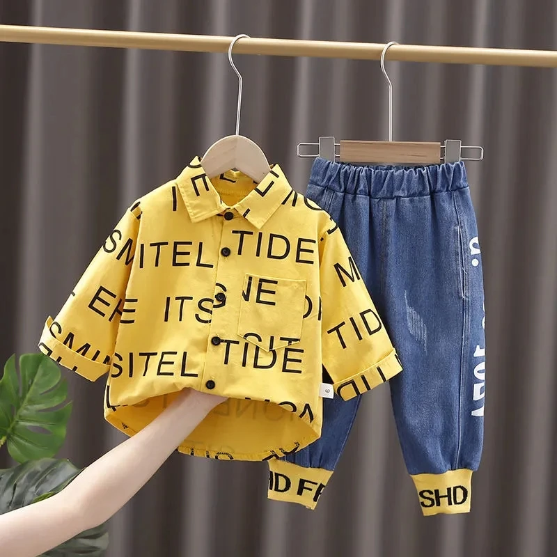 

Kids Boys Baby Clothes Set New Shirt Jeans 2 Piece Sets Children's Baby 2 Piece Sets Baby Children's Clothes Suit