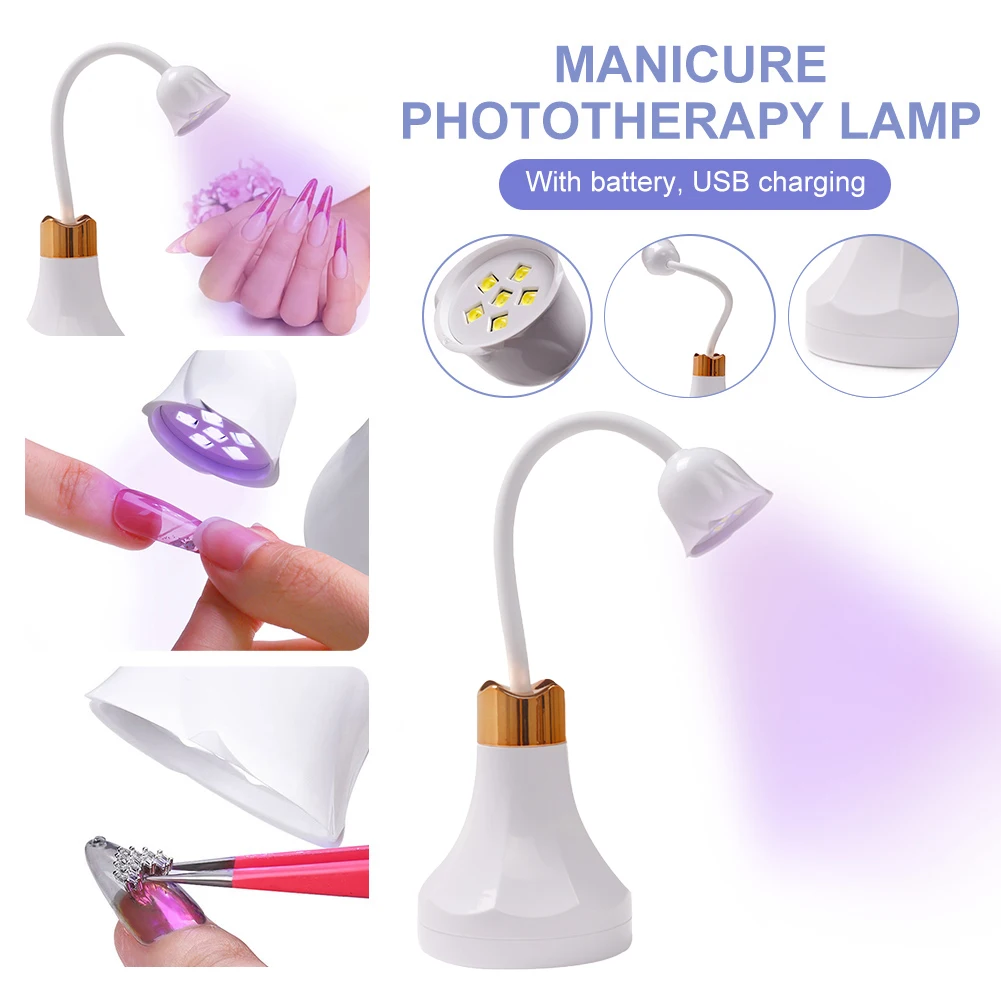 

18W Lotus Mini Nail Lamp 6 Light Bead Portable UV/LED Nail Drying Lamp Fast Drying Nail Polish Gel Dryer Manicure Tool Nail Lamp