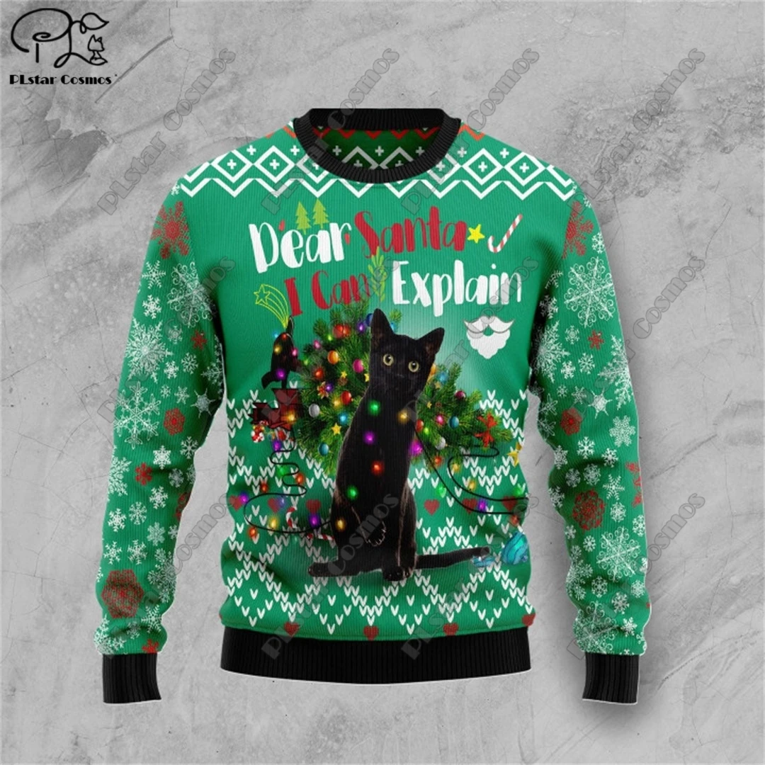 New 3D Printed Animal Custom Series Cute Christmas Pattern Ugly Sweater Street Casual Winter Sweatshirt S-102