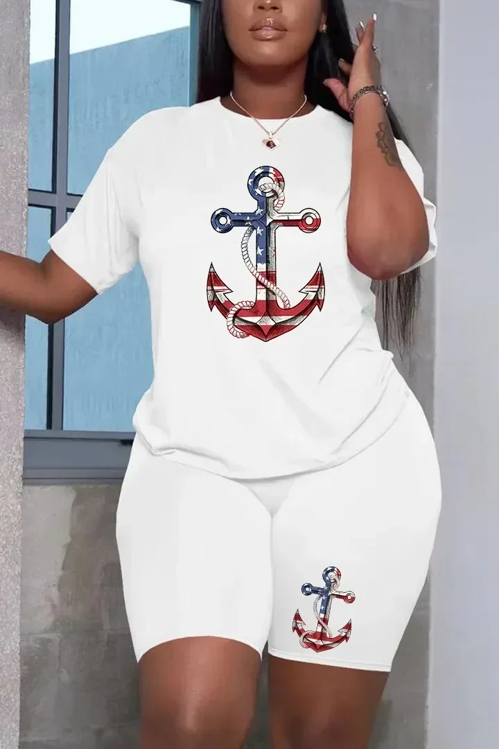 Одежда больших размеров летний женский костюм повседневная футболка с круглым