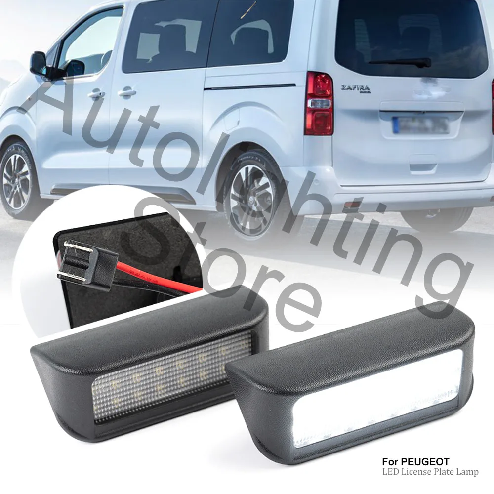 

2Pcs For Opel Combo Estate MPV Vivaro Zafira Life 2019 Led Canbus Error Free White Number License Plate Light Lamps OEM#6340G7